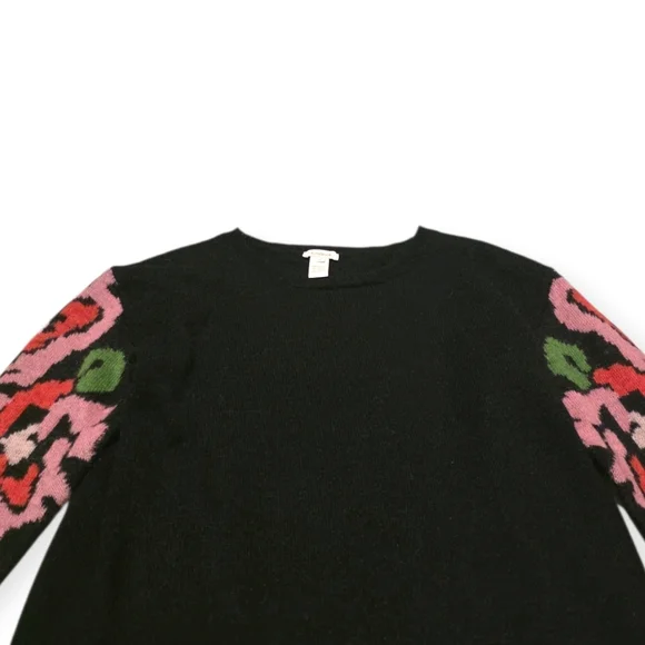 Sundance Knit Floral Sleeve Mohair Wool Blend Sweater - Picture 3 of 7